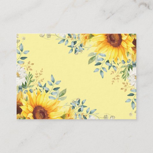 Carte D'accompagnement Forêt de tournesol Bois Animaux Plongeurs Raffin (Dos)