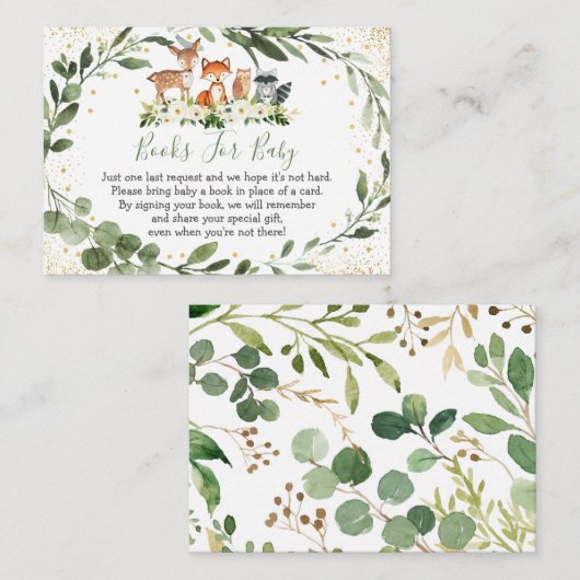 Carte D'accompagnement Forêt de verdure Forêt Demande de livre animal (Devant / Derrière)