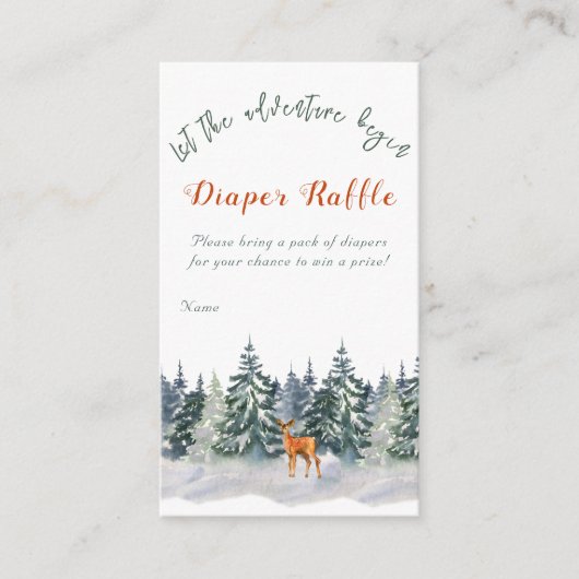 Carte D'accompagnement Forêt d'hiver Animaux boisés Aventure Commencer (Devant)