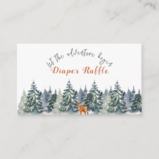 Carte D'accompagnement Forêt d'hiver Animaux boisés Aventure Commencer (Devant)