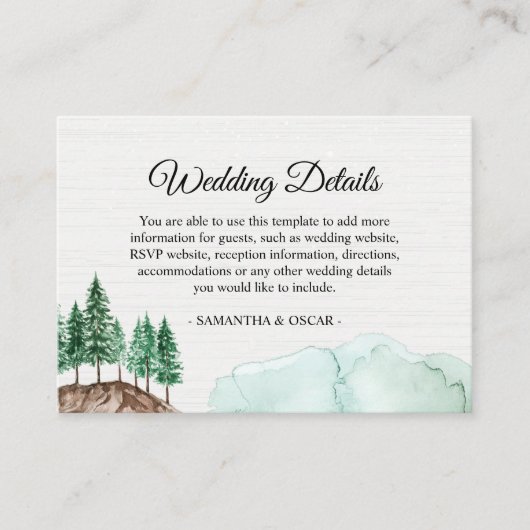 Carte D'accompagnement Forêt d'hiver moderne Green Nature Enclo (Devant)