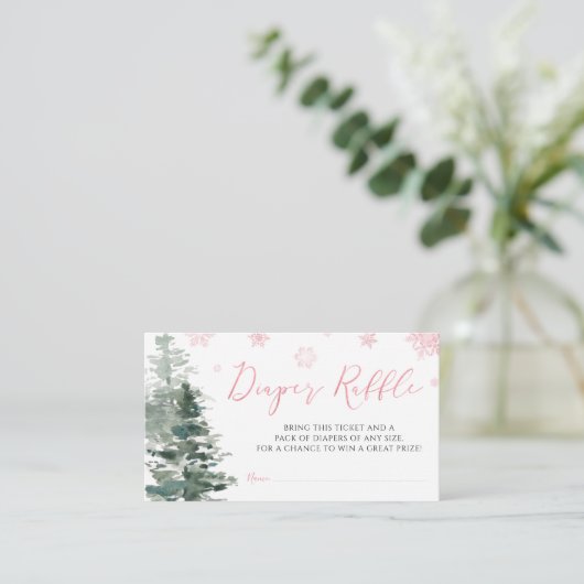 Carte D'accompagnement Forêt d'hiver rose Il fait froid hors couche (Debout devant)