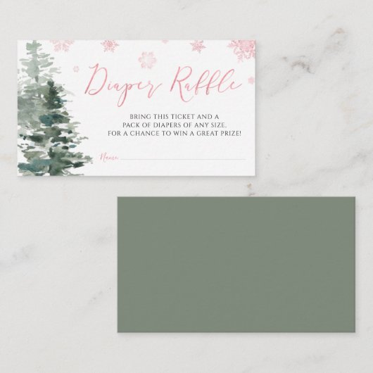 Carte D'accompagnement Forêt d'hiver rose Il fait froid hors couche (Devant / Derrière)