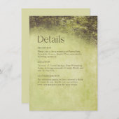 Carte D'accompagnement Forêt enchantée Arbres rustiques Mariage des bois (Devant / Derrière)