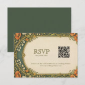 Carte D'accompagnement Forêt Enchantée Art Nouveau RSVP avec QR Code (Devant / Derrière)