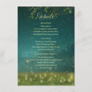 Carte D'accompagnement Forêt enchantée Mason Jar Mariage rustique