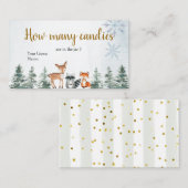 Carte D'accompagnement Forêt forestière Forêt d'hiver Combien de bonbons (Devant / Derrière)