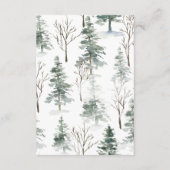 Carte D'accompagnement Forêt hivernale | Détails des invités de mariage (Dos)