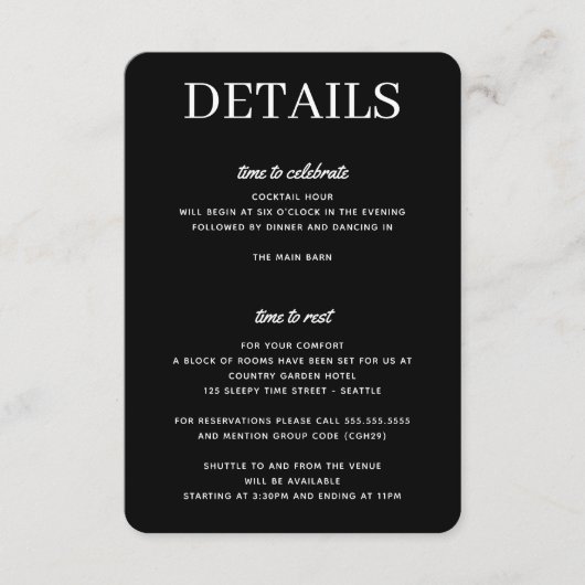 Carte D'accompagnement Forêt Noire rustique (Devant)