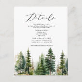 Carte D'accompagnement Forêt pin'arbre élégant mariage hiver (Devant)