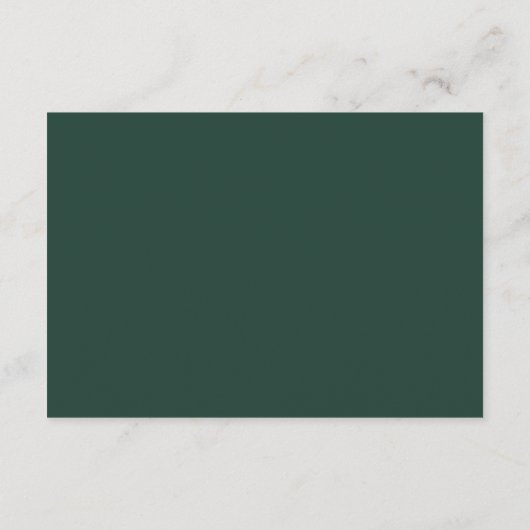 Carte D'accompagnement Forêt traditionnelle Vert Formel Mariage élégant (Dos)