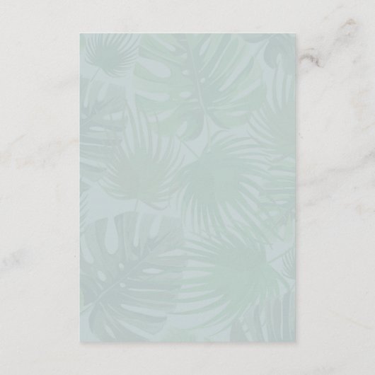 Carte D'accompagnement Forêt tropicale Luau Parrot Floral QR code Détails (Dos)