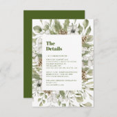 Carte D'accompagnement Forêt verte et blanche | Détails mariage Enclos (Devant / Derrière)