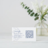 Carte D'accompagnement Forever Blue Elegant Classique Château Code QR RSV (Debout devant)