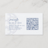 Carte D'accompagnement Forever Blue Elegant Classique Château Code QR RSV (Devant)