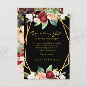 Carte D'accompagnement Forever Home Fund Black Gold Géométrique Floral