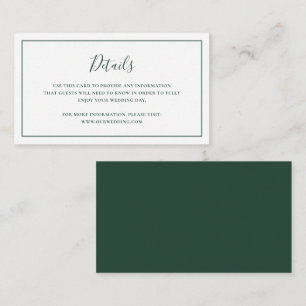 Carte D'accompagnement Formal classique Forêt simple Vert Élégant Mariage