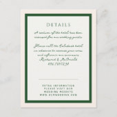 Carte D'accompagnement Formal Florals Sage Green Garden Wedding (Devant)