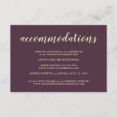 Carte D'accompagnement Formal Midnight Fig & Champagne Accommodations (Devant)
