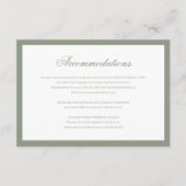 Carte D'accompagnement Formel Classic Sage Vert Mariage Hébergement (Devant)