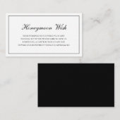 Carte D'accompagnement Formel noir et blanc Mariage désir lune de miel (Devant / Derrière)