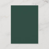 Carte D'accompagnement Formel traditionnel Élégant Mariage vert de forêt (Dos)