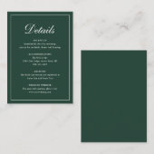 Carte D'accompagnement Formel traditionnel Élégant Mariage vert de forêt (Devant / Derrière)