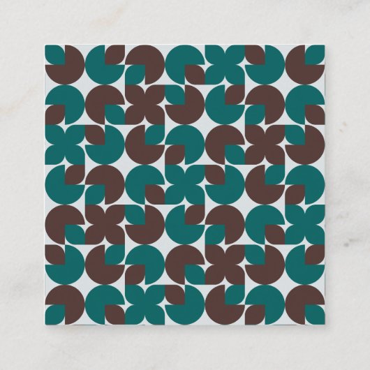 Carte D'accompagnement Formes rétro Brown et Turquoises Temple Scellage I (Dos)