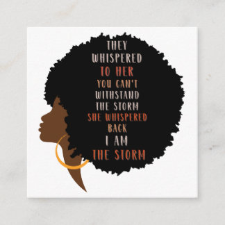Carte D'accompagnement Forte Noire Afro Femme Noir Histoire