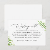 Carte D'accompagnement fougère aquarelle. Mariage de verdure souhaitant b (Devant / Derrière)