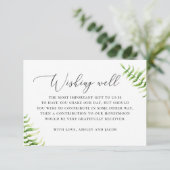Carte D'accompagnement fougère aquarelle. Mariage de verdure souhaitant b (Debout devant)