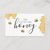 Carte D'accompagnement Found Her Honey Bee Bridal Shower Recipe Request (Dos)