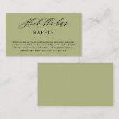 Carte D'accompagnement Fournitures de bar écriture vert olive Enterrement (Devant / Derrière)