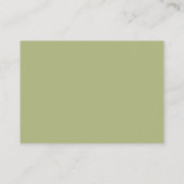 Carte D'accompagnement Fournitures de mariage Olive Verte Script (Dos)