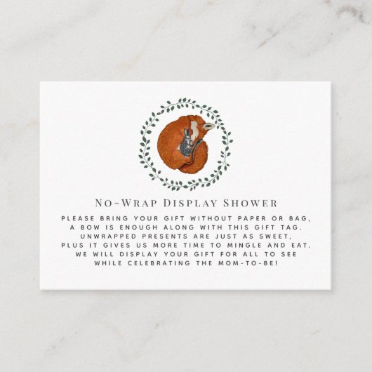 Carte D'accompagnement Fox & Hare | Insert de douche sans encadrement (Devant)