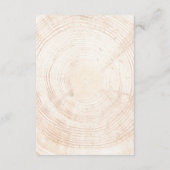 Carte D'accompagnement Fractionnement de bois rustique Jour de mariage Ti (Dos)