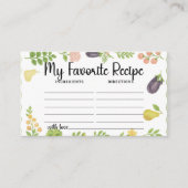 Carte D'accompagnement Fraîche Du Marché Ma Recette Favorite (Devant)