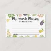 Carte D'accompagnement Fraîchement du marché Favorite Mémoire de mariée j (Devant)