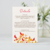 Carte D'accompagnement Fraîcheur Citrus Foliage Mariage (Debout devant)