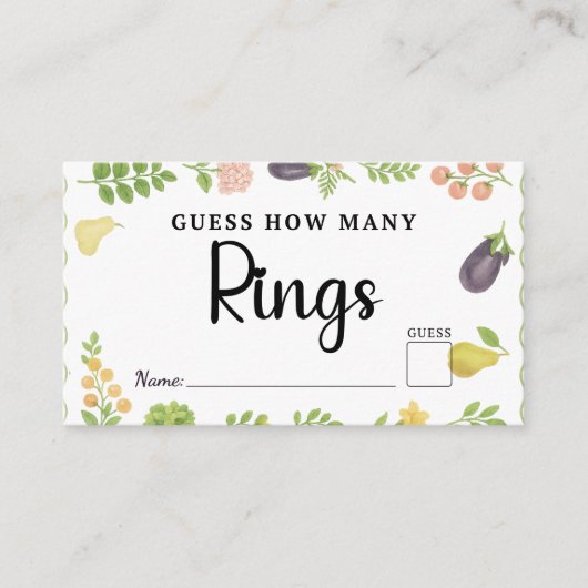 Carte D'accompagnement Frais Hors Du Marché Devinez Combien De Cercles Nu (Devant)