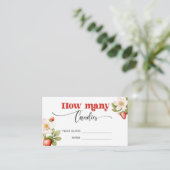 Carte D'accompagnement fraise combien de bonbons deviner jeu (Debout devant)