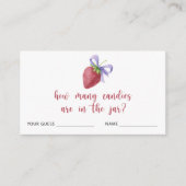 Carte D'accompagnement fraise et arc Devinez combien de bonbons jeu (Devant)