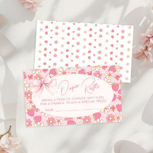 Carte D'accompagnement Fraise rose Baby shower sucré Raffin de couche de 