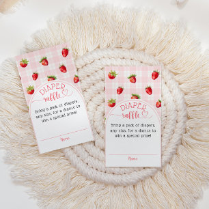 Carte D'accompagnement Fraise sucrée couche rustique bébé fille douche