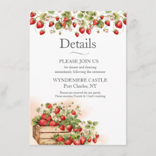 Carte D'accompagnement Fraises à l'aquarelle