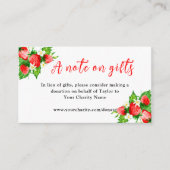 Carte D'accompagnement Fraises avec feuillage Anniversaire Une note sur l (Devant)