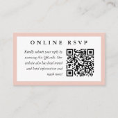 Carte D'accompagnement Frame Blush en ligne Mariage RSVP avec code QR (Devant)