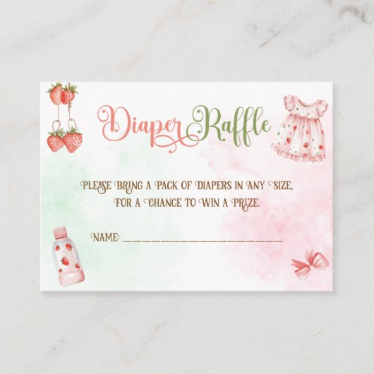 Carte D'accompagnement Framel Baby shower de fraise (Devant)
