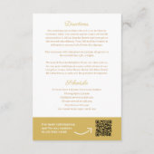 Carte D'accompagnement Frangipani jaune blanc détails mariage QR (Dos)