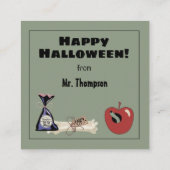 Carte D'accompagnement Frankenmonster Happy Halloween du professeur (Dos)